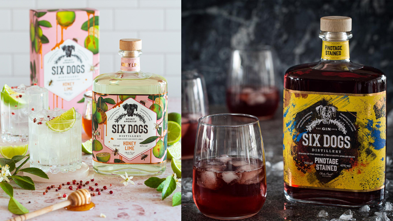 Six Dogs Distillery product art direction